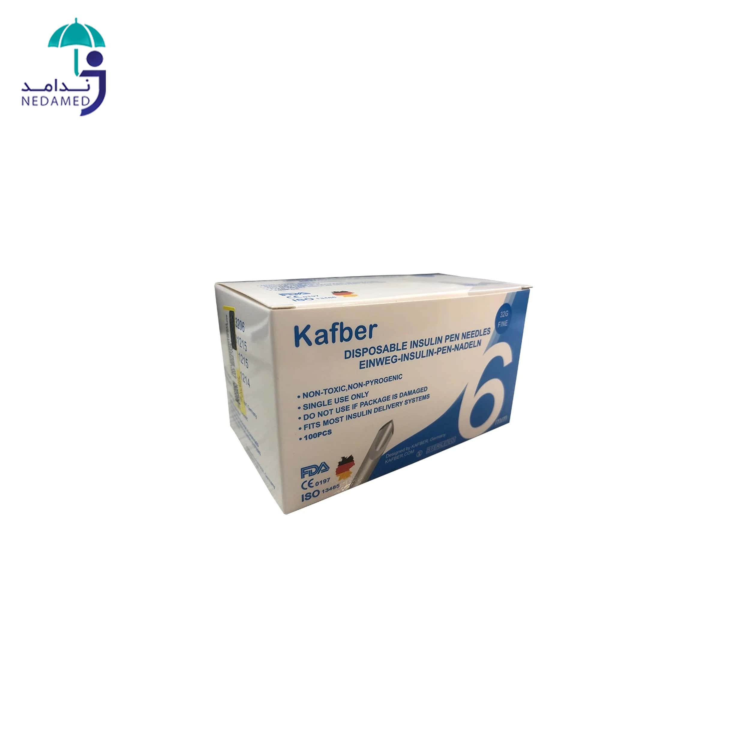 سرسوزن قلم انسولین کافبر سایز 6 بسته 100عددی