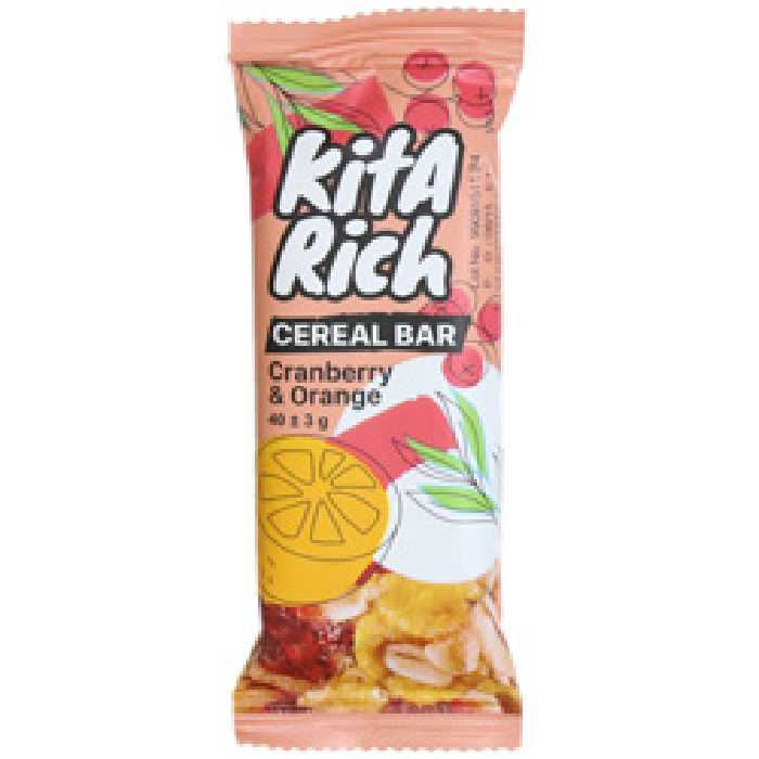 شکلات بار مخلوط غلات و میوه های خشک کرنبری و پرتقال کیتاریچ