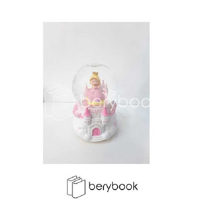 دکوری / گوی چراغدار و موزیکال / پمپ دار و گردان / خانه پرنسسی صورتی / بزرگ / jc9x027a