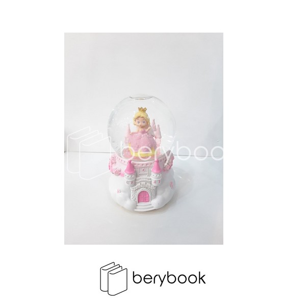 دکوری / گوی چراغدار و موزیکال / پمپ دار و گردان / خانه پرنسسی صورتی / بزرگ / jc9x027a