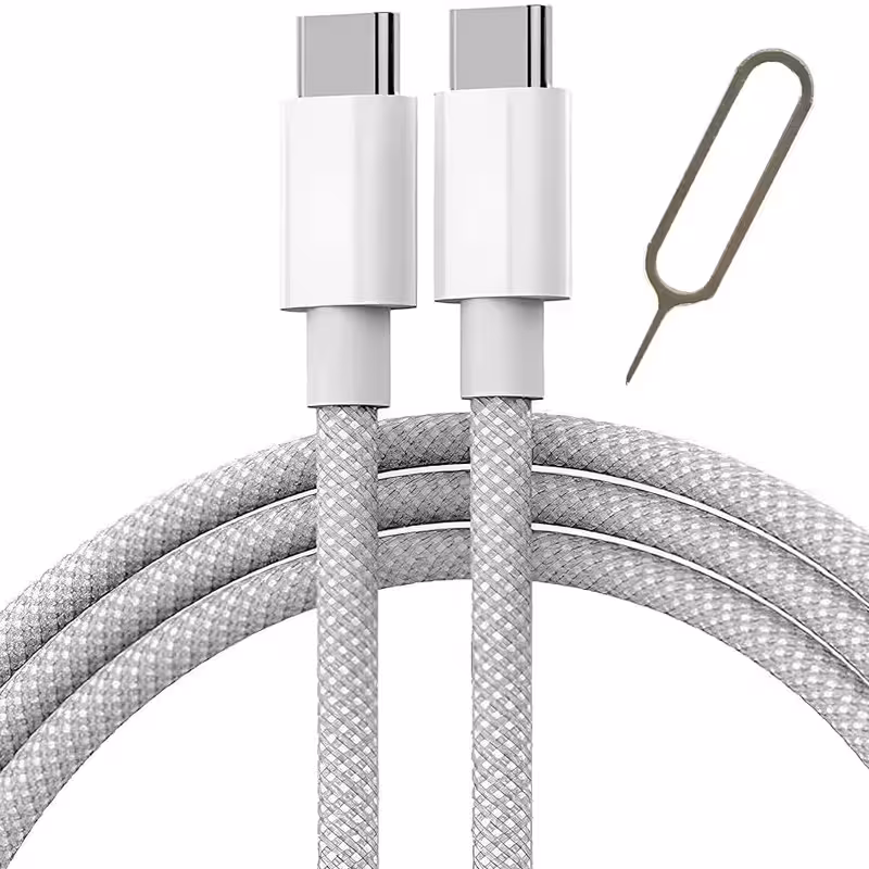 کابل USB-C آیرون ایکس مدل IPHONE16MAXPRO طول 1 متر به همراه سوزن سیم کارت | کالا مکس