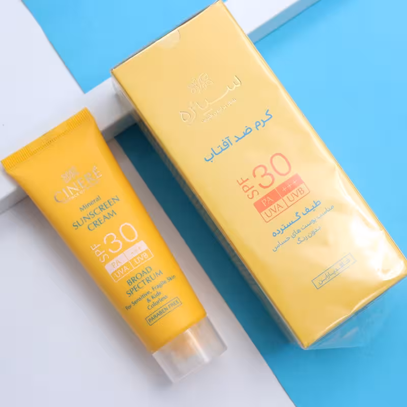 کرم ضد آفتاب سینره spf 30 بدون رنگ 50 میل 90515