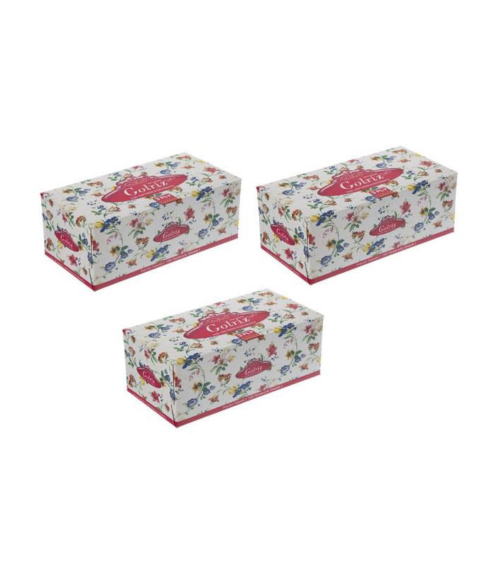 دستمال کاغذی 100 برگ گلریز مدل گل مریم کد 0101 بسته 3 عددی