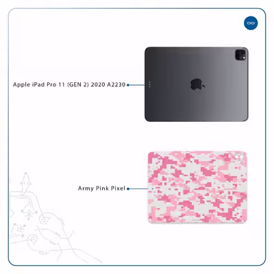 برچسب پوششی ماهوت مدل Army-Pink-pixel مناسب برای تبلت اپل iPad Pro 11 (GEN 2) 2020 A2230