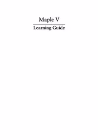 خرید و دانلود نسخه کامل کتاب Maple V: Learning Guide