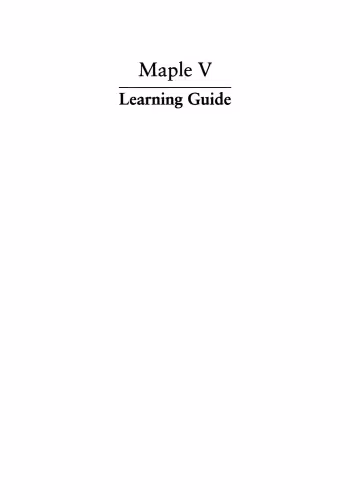 خرید و دانلود نسخه کامل کتاب Maple V: Learning Guide