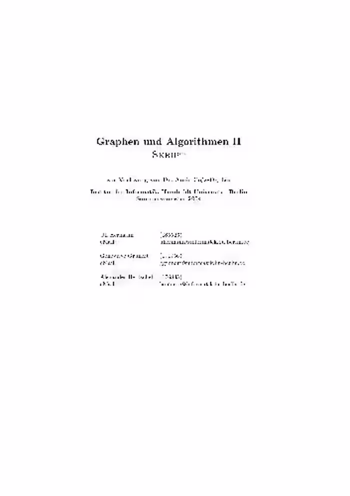 خرید و دانلود نسخه کامل کتاب Graphen und Algorithmen II 001