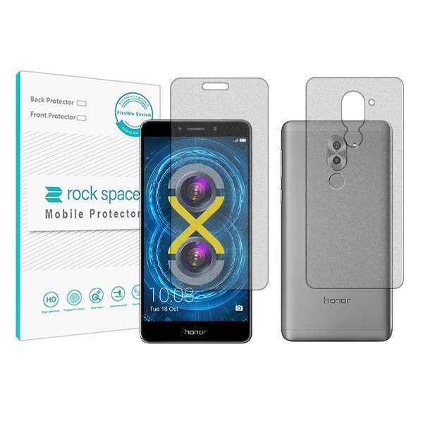 گلس صفحه نمایش و پشت گوشی آنر 6X مدل نانو هیدروژل مات برند راک اسپیس کد 8785S-8786S