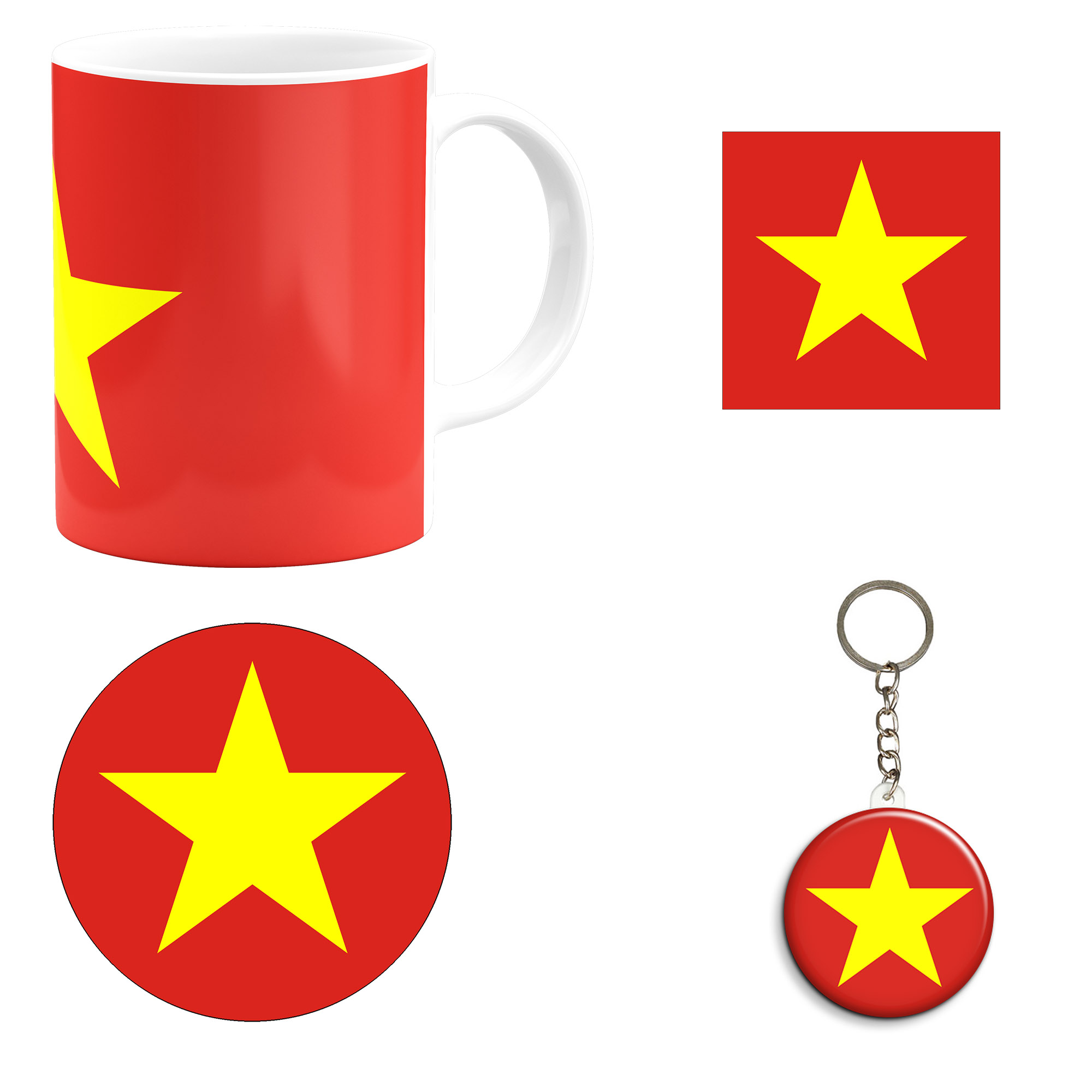 ست هدیه ماگ طرح پرچم ویتنام مدل Vietnam کد M1