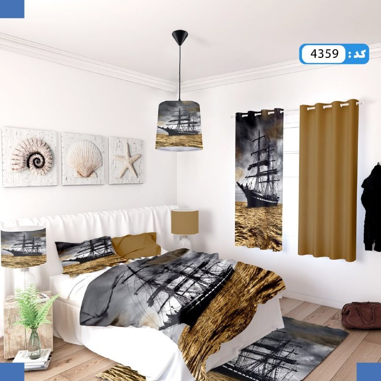 روتختی دونفره میکرو6 تکه چاپی ست شده با اتاق خواب سری17