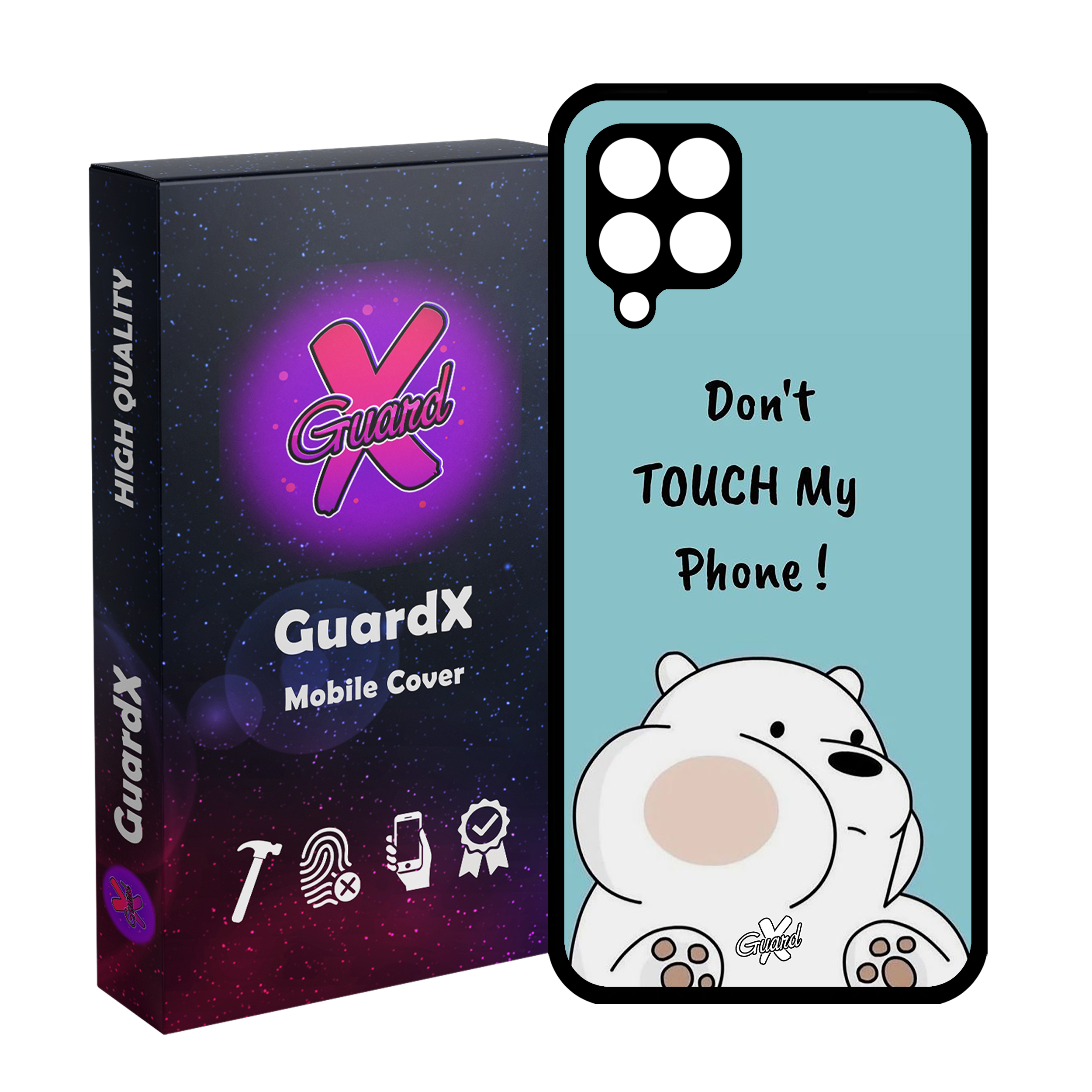 کاور گارد ایکس طرح خرس کله فندقی مدل Glass10535 مناسب برای گوشی موبایل سامسونگ Galaxy M32 4G/M22 4G/F22