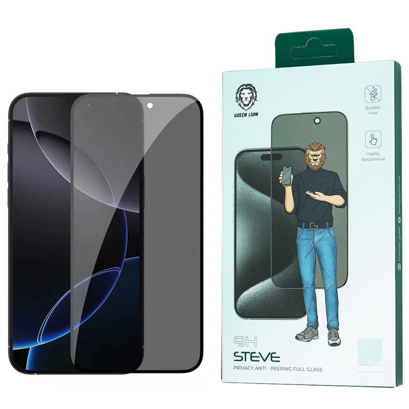 محافظ صفحه نمایش حریم خصوصی گرین لاین مدل 9H Steve privacy مناسب برای گوشی موبایل اپل iphone 15 Pro Max | کالا برتری