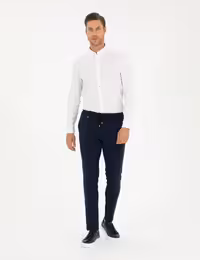 شلوار پارچه ای مردانه سرمه ای پیرکاردین - فروشگاه لباس شهرمون