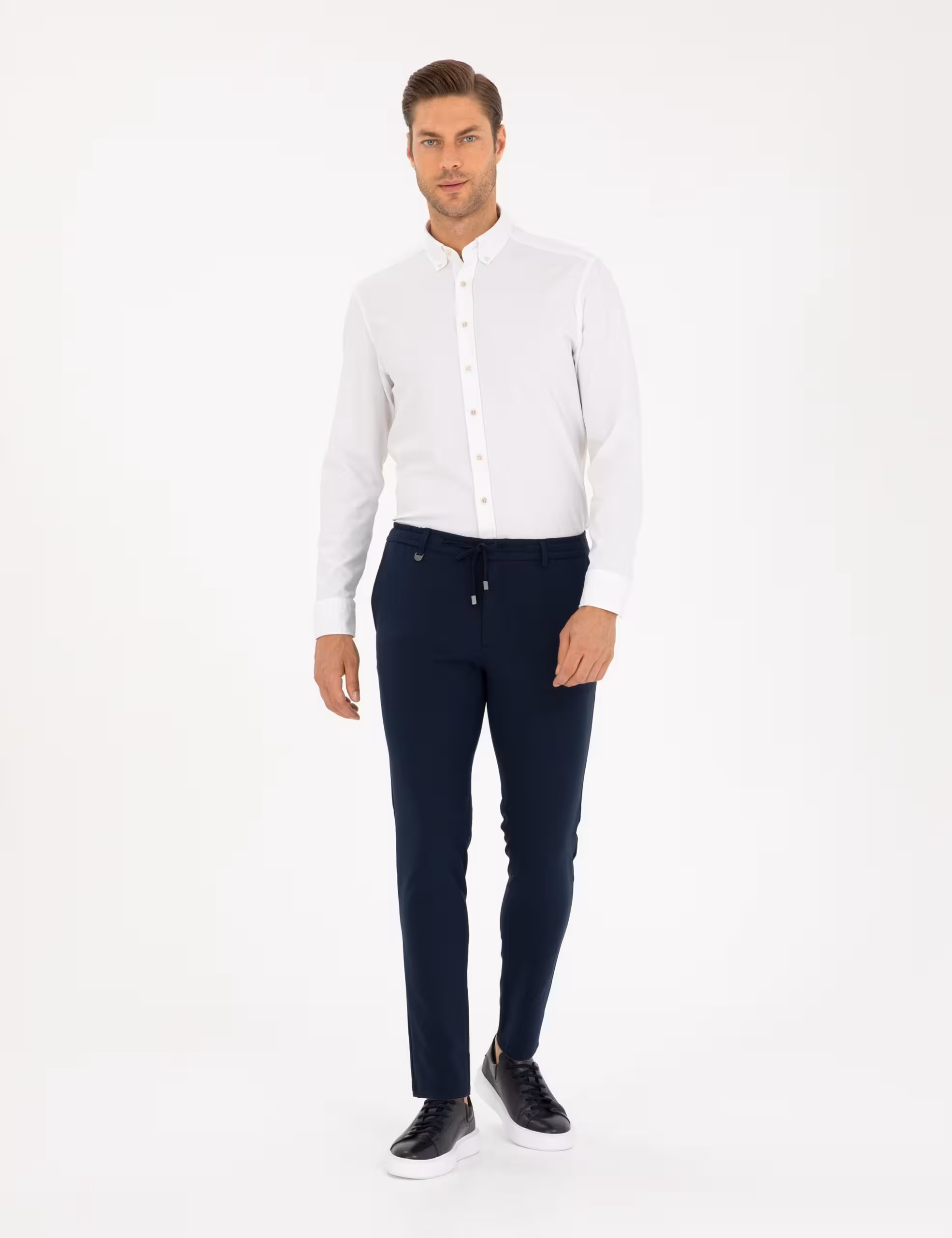 شلوار پارچه ای مردانه سرمه ای پیرکاردین - فروشگاه لباس شهرمون