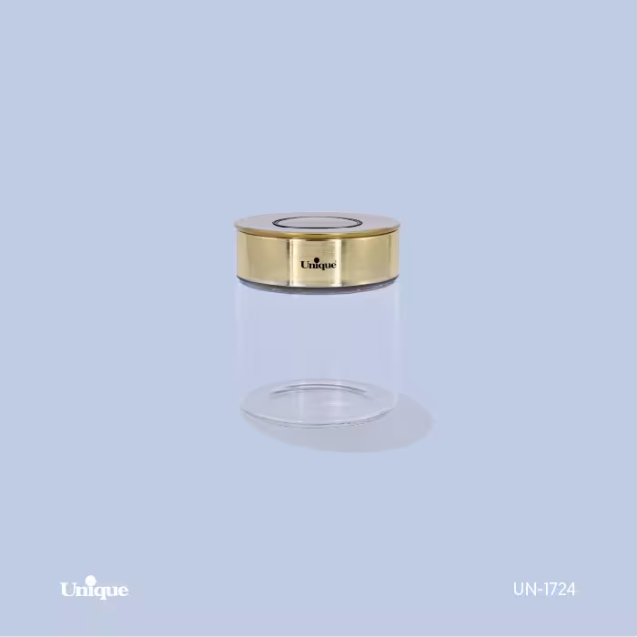 بانکه شیشه ای درب طلایی 10 سانت یونیک کد محصول: UN-1724