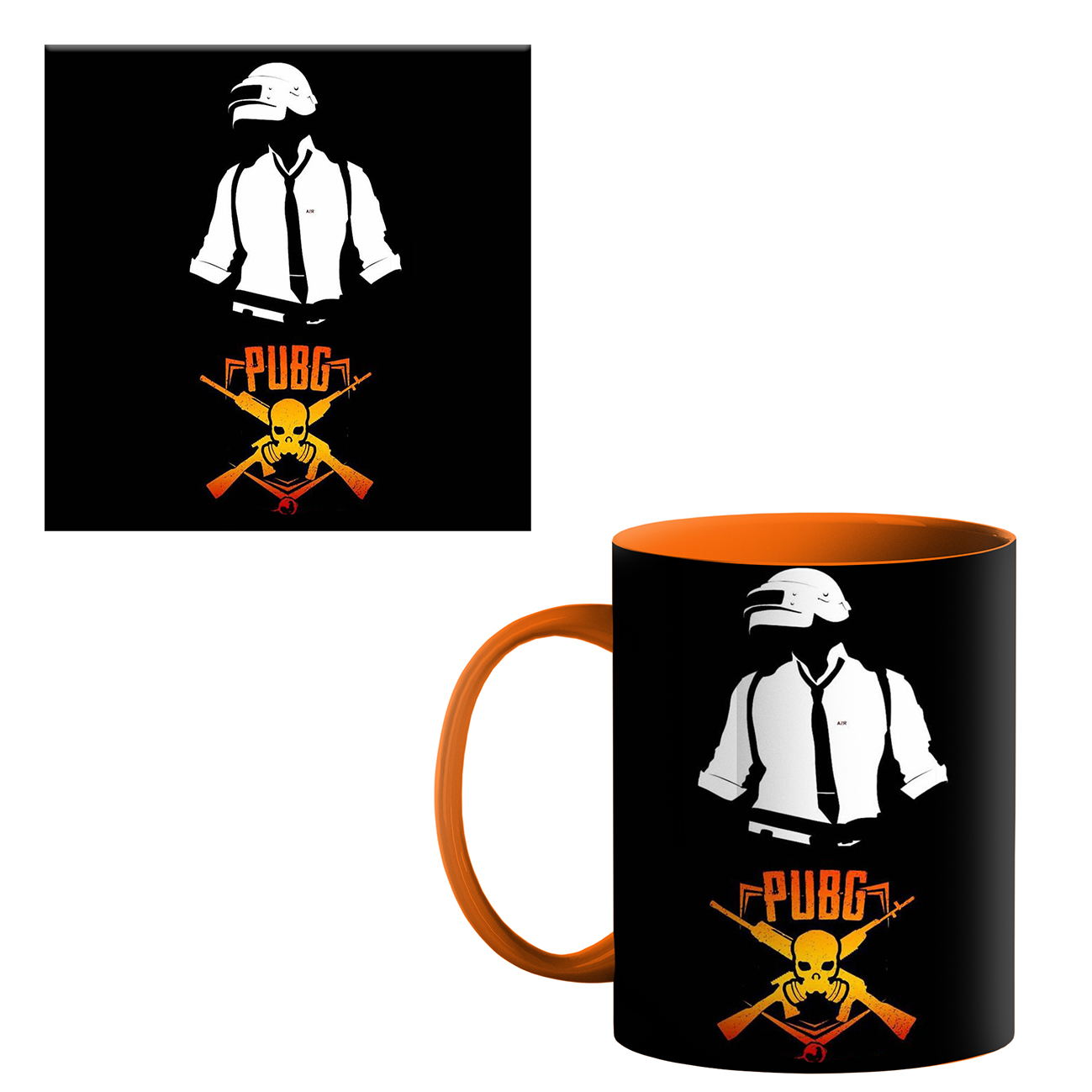 ماگ طرح پابجی کد 1000 به همراه زیر لیوانی