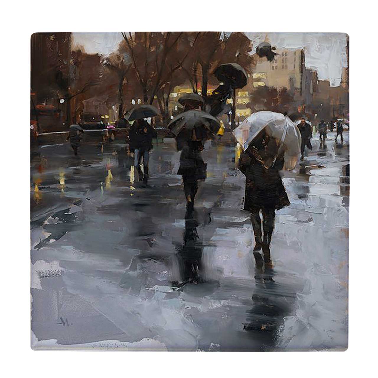  زیر لیوانی  طرح نقاشی شهر بارانی کد    5978762_4821