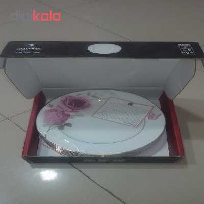 بشقاب چینی زرین ایران مدل ایتالیا اف مدل 25- Rose Flower مجموعه 6 عددی درجه عالی