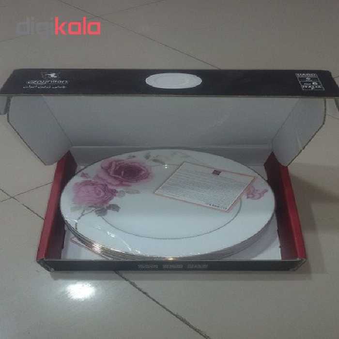 بشقاب چینی زرین ایران مدل ایتالیا اف مدل 25- Rose Flower مجموعه 6 عددی درجه عالی