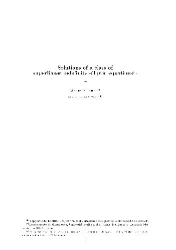 خرید و دانلود نسخه کامل کتاب Solutions of a class of superlinear indefinite elliptic equations