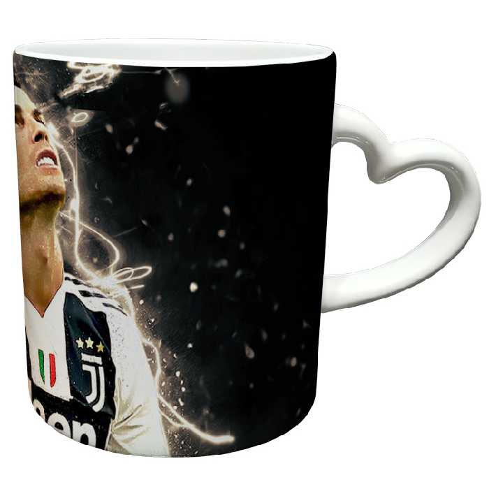 ماگ مدل دسته قلبی طرح رونالدو کد 85