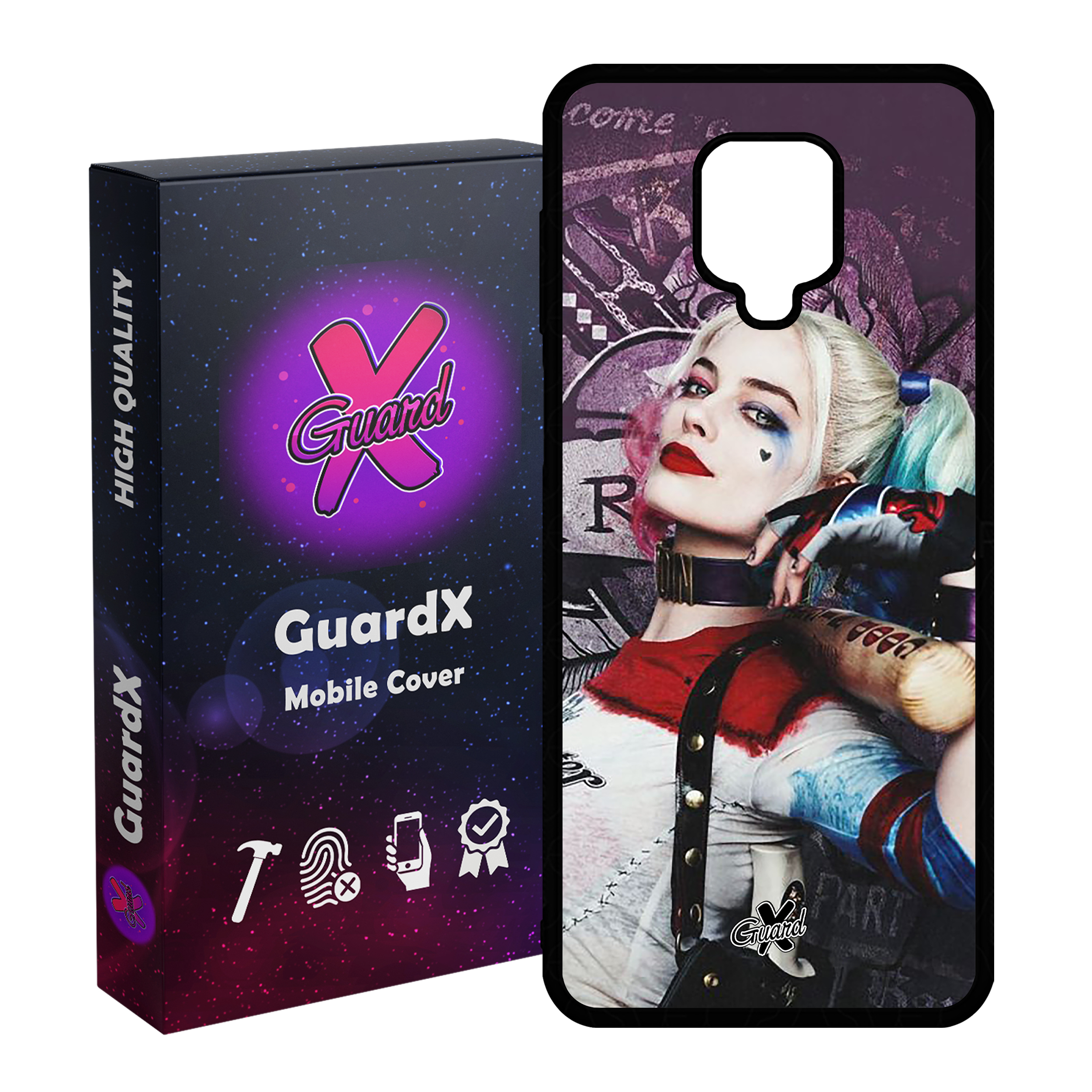 کاور گارد ایکس طرح Harley Quinn مدل Glass10235 مناسب برای گوشی موبایل شیائومی Redmi Note 9S / Note 9 Pro / Note 9 Pro Max