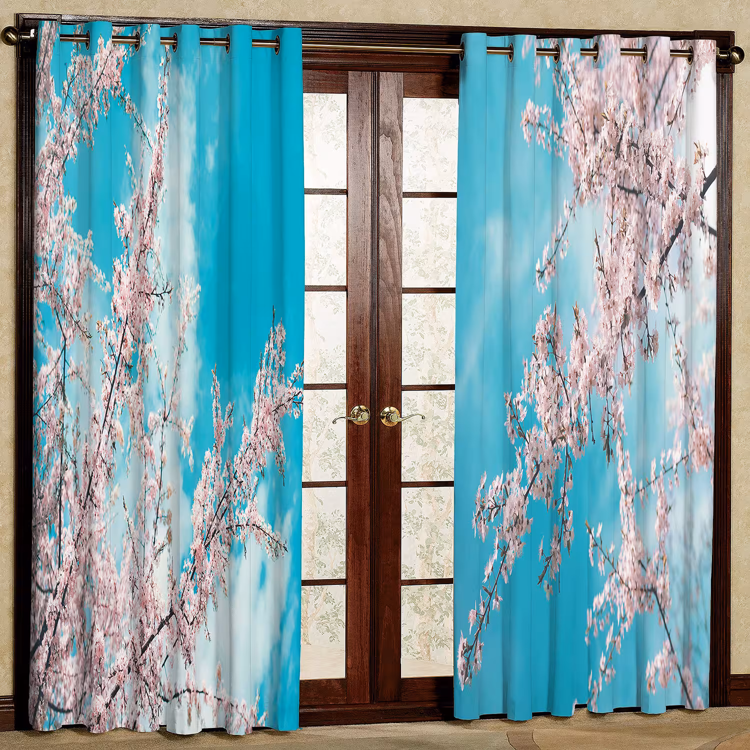 پرده مدل گل دار هازان پانچی کد 2638 سایز 140x200 سانتی متر