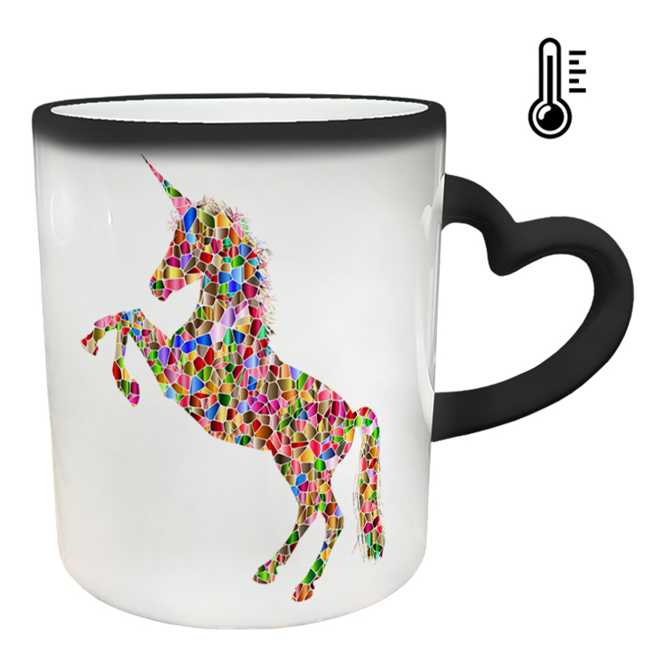 ماگ حرارتی مدل دسته قلبی طرح یونیکورن کد 47