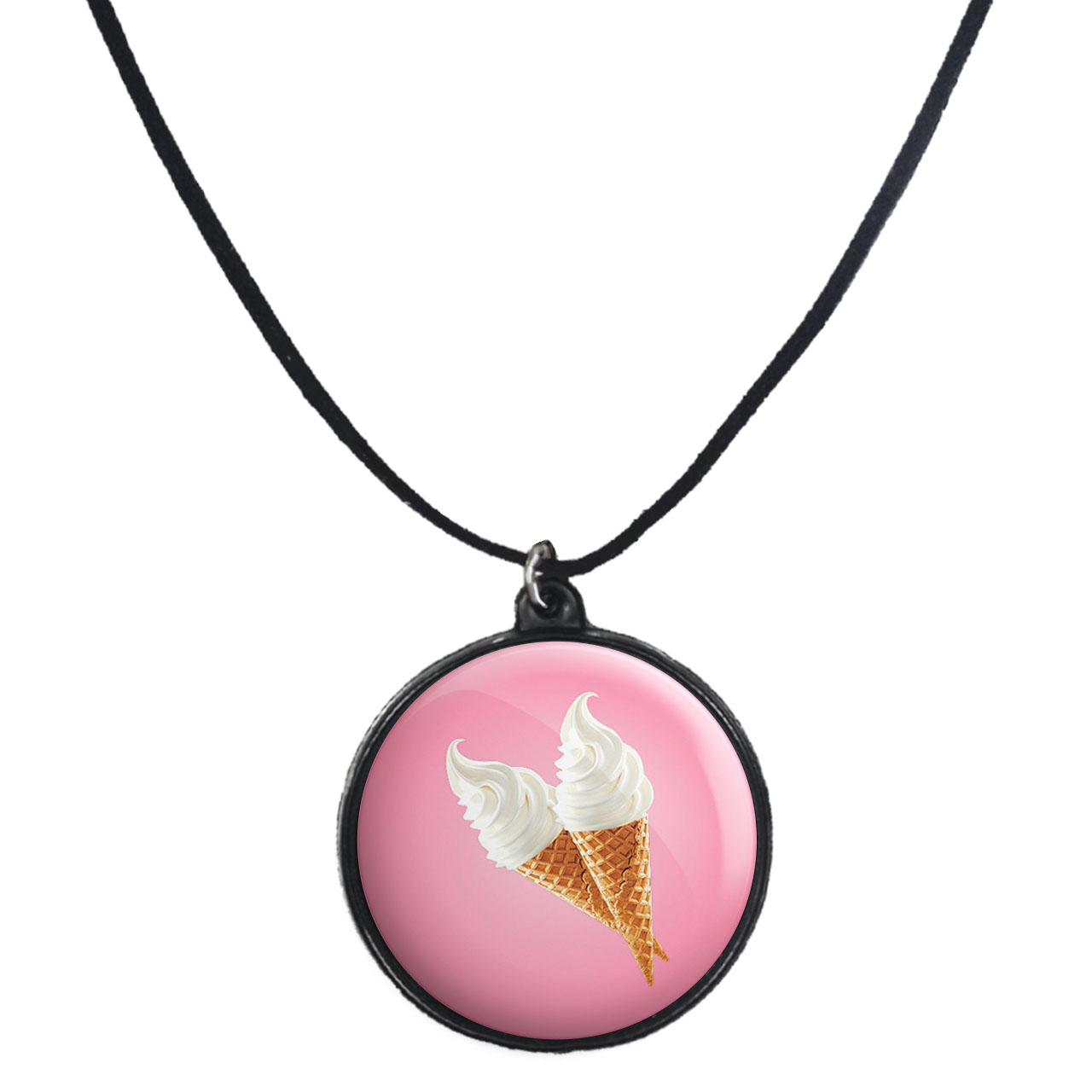 گردنبند پرمانه طرح بستنی کد pmb.29200مدل دو طرفه