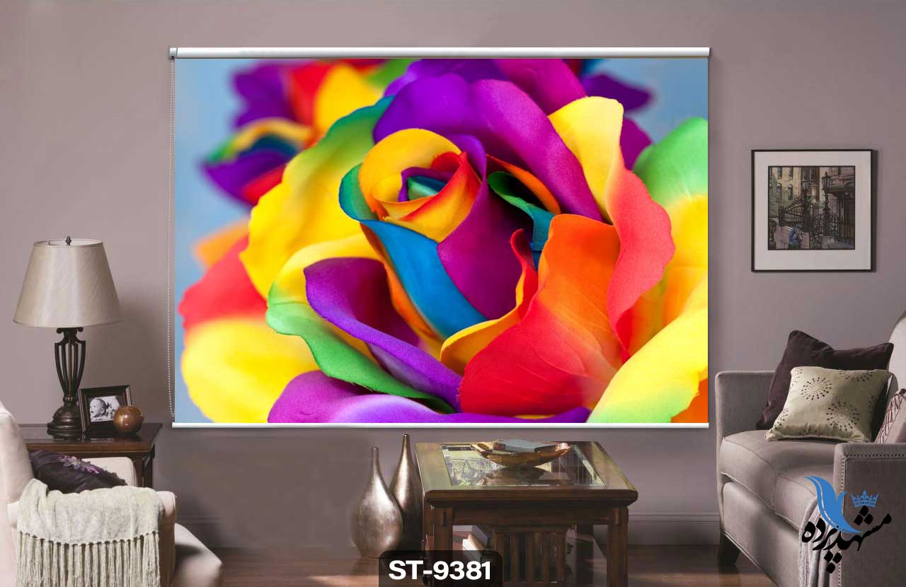 پرده شیدرول تصویری طرح فانتزی گل رز کد ST9381