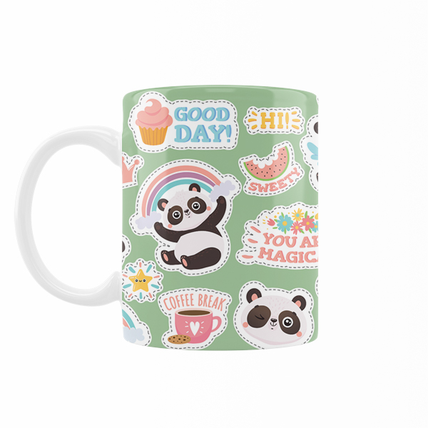 ماگ رژارت مدل استیکر کارتونی پاندا