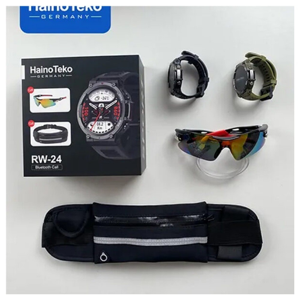 ساعت هوشمند ورزشی هاینو تکو مدل rw24 اصلی به همراه عینک و کیف کمری ارسال سریع