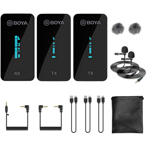 میکروفن یقه ای بیسیم بویا BOYA BY-XM6-S4 با دو فرستنده برای ios (استوک)
