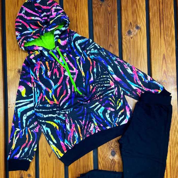 هودی شلوار آبرنگی اسپورت دخترانه و پسرانه بچگانه