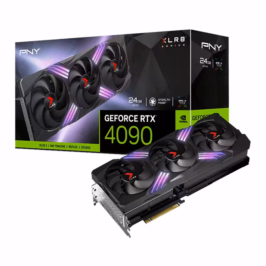کارت گرافیک پی ان وای RTX 4090 24GB XLR8 Gaming VERTO EPIC-X RGB Triple Fan