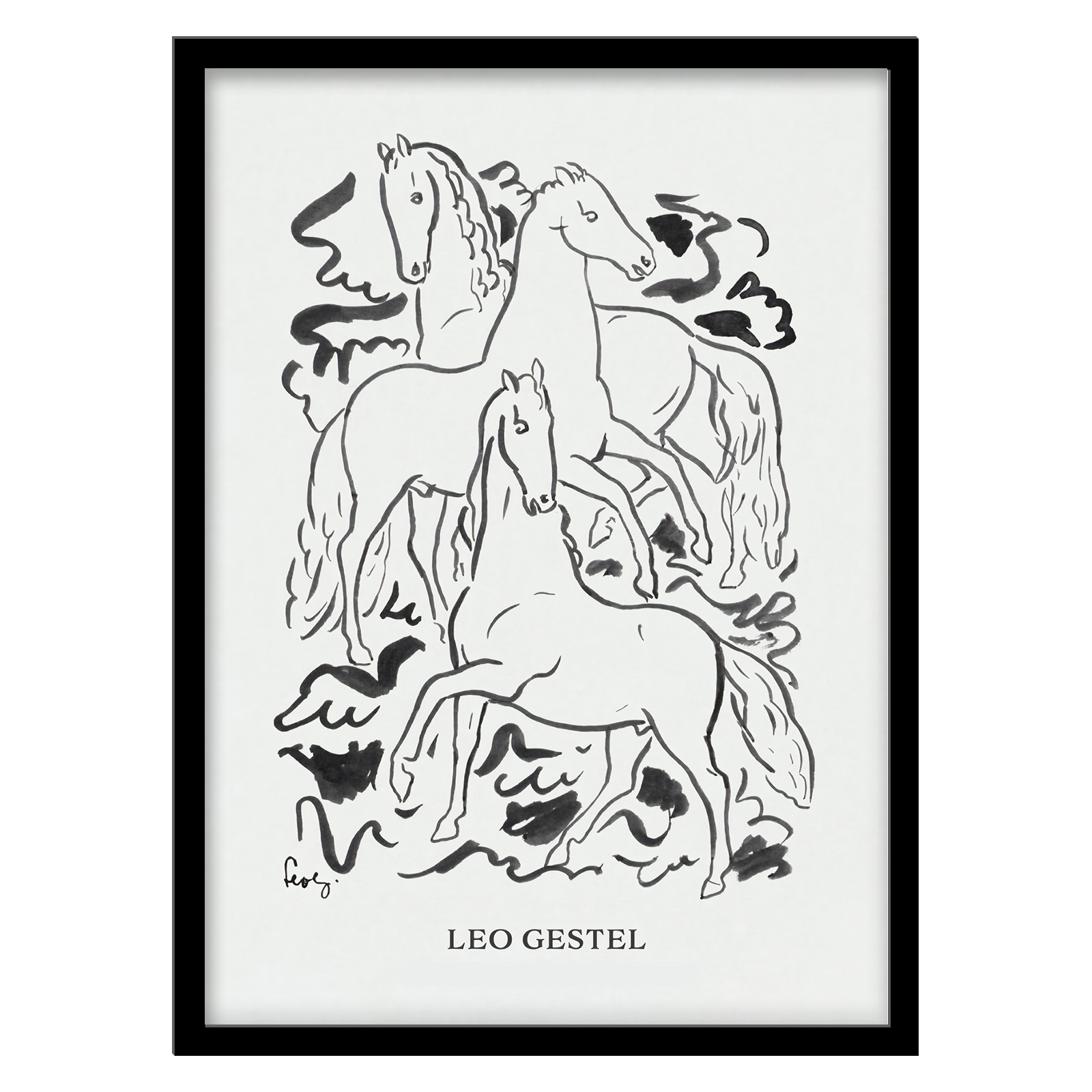 تابلو فورنیمو مدل لاین آرت ابسترکت اسب کد 08122B