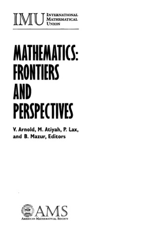 خرید و دانلود نسخه کامل کتاب Mathematics: Frontiers and perspectives