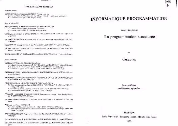 خرید و دانلود نسخه کامل کتاب Informatique-Programmation : La Programmation Structurée
