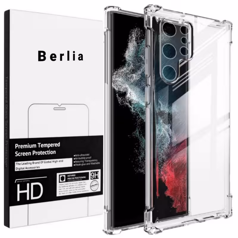 کاور برلیا مدل ژله ای کپسول دار مناسب برای گوشی موبایل سامسونگ Galaxy  s22 ultra