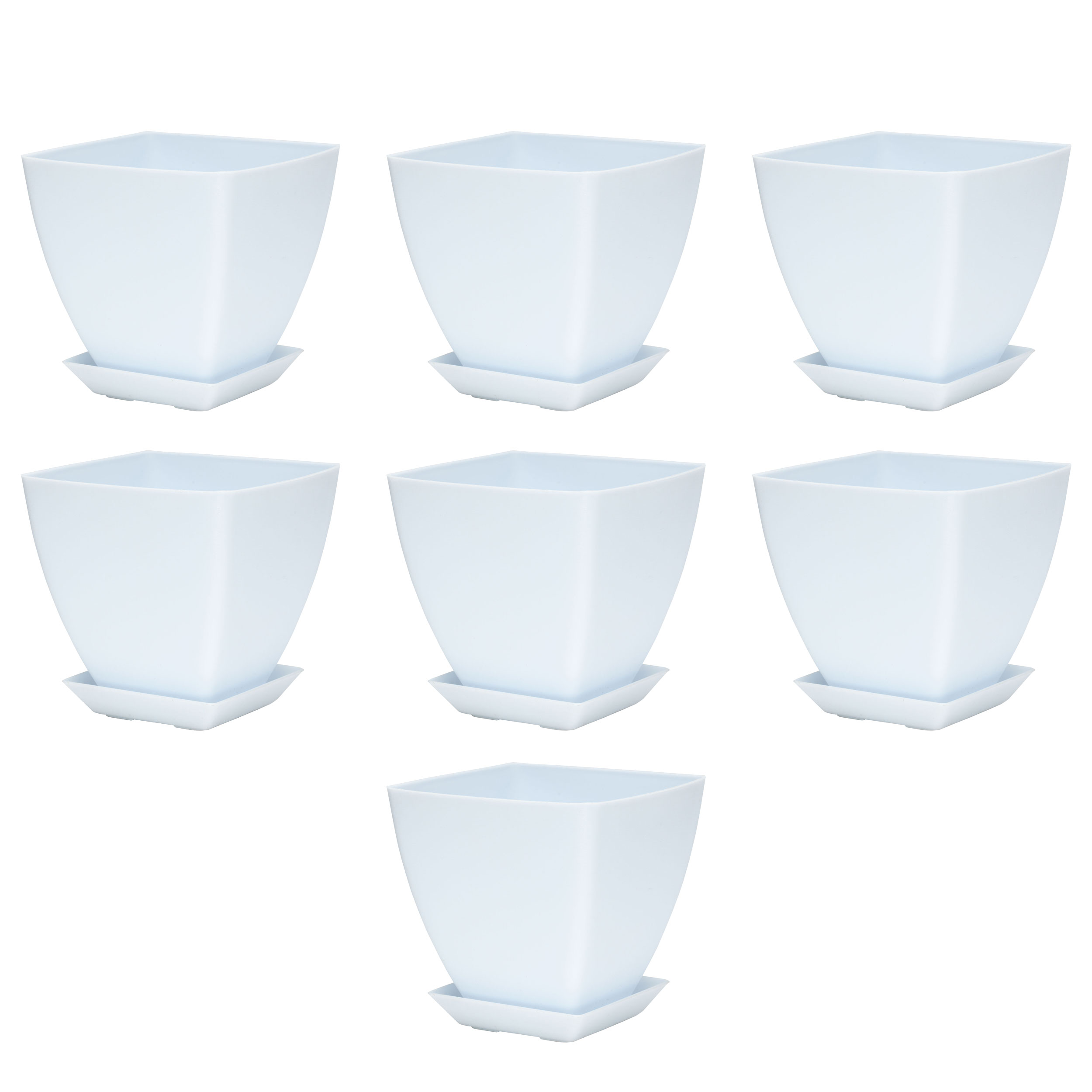 گلدان گل آذین مدل پلاستیکی مربع کد 1 مجموعه 7 عددی