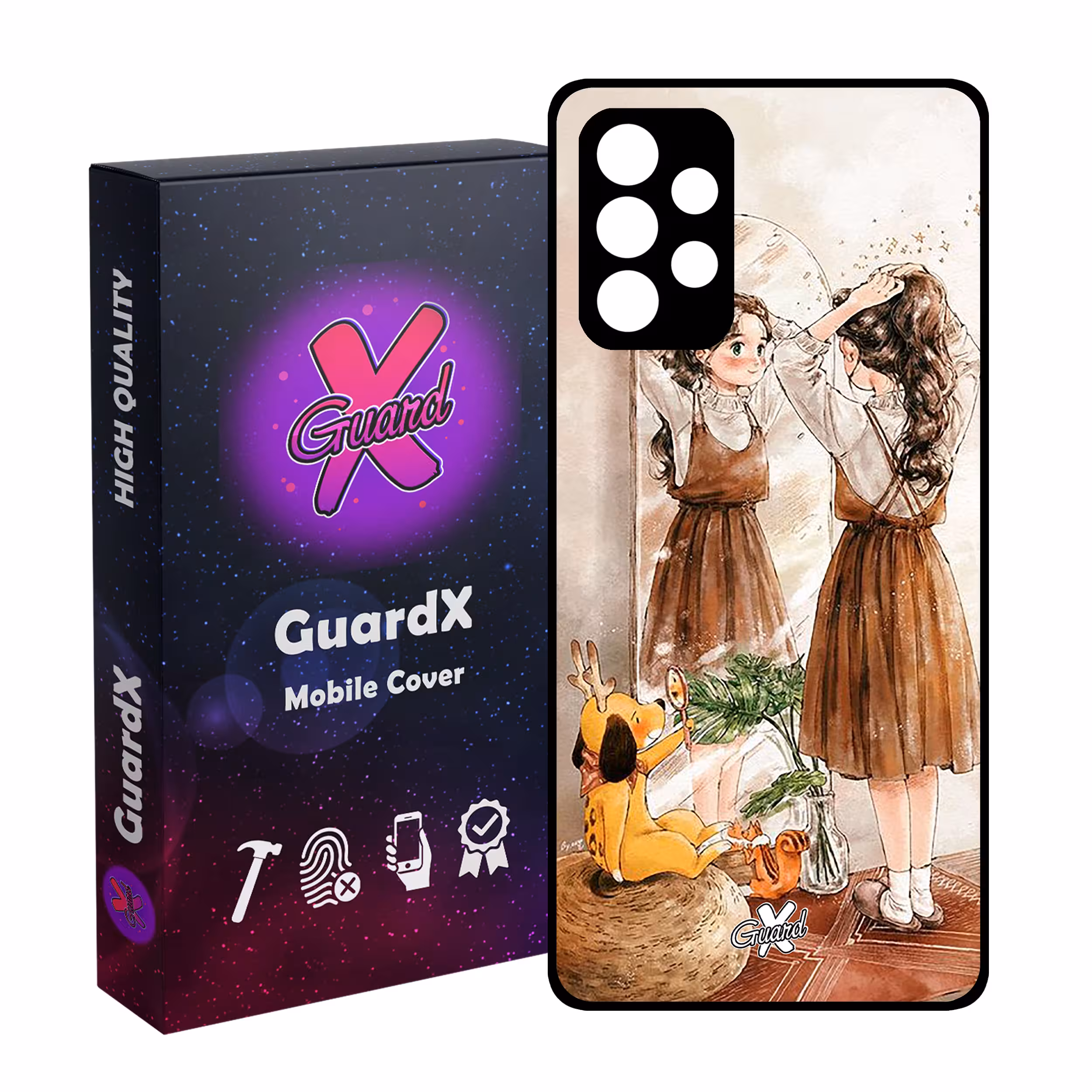 کاور گارد ایکس طرح Girl مدل Glass10306 مناسب برای گوشی موبایل سامسونگ Galaxy A72