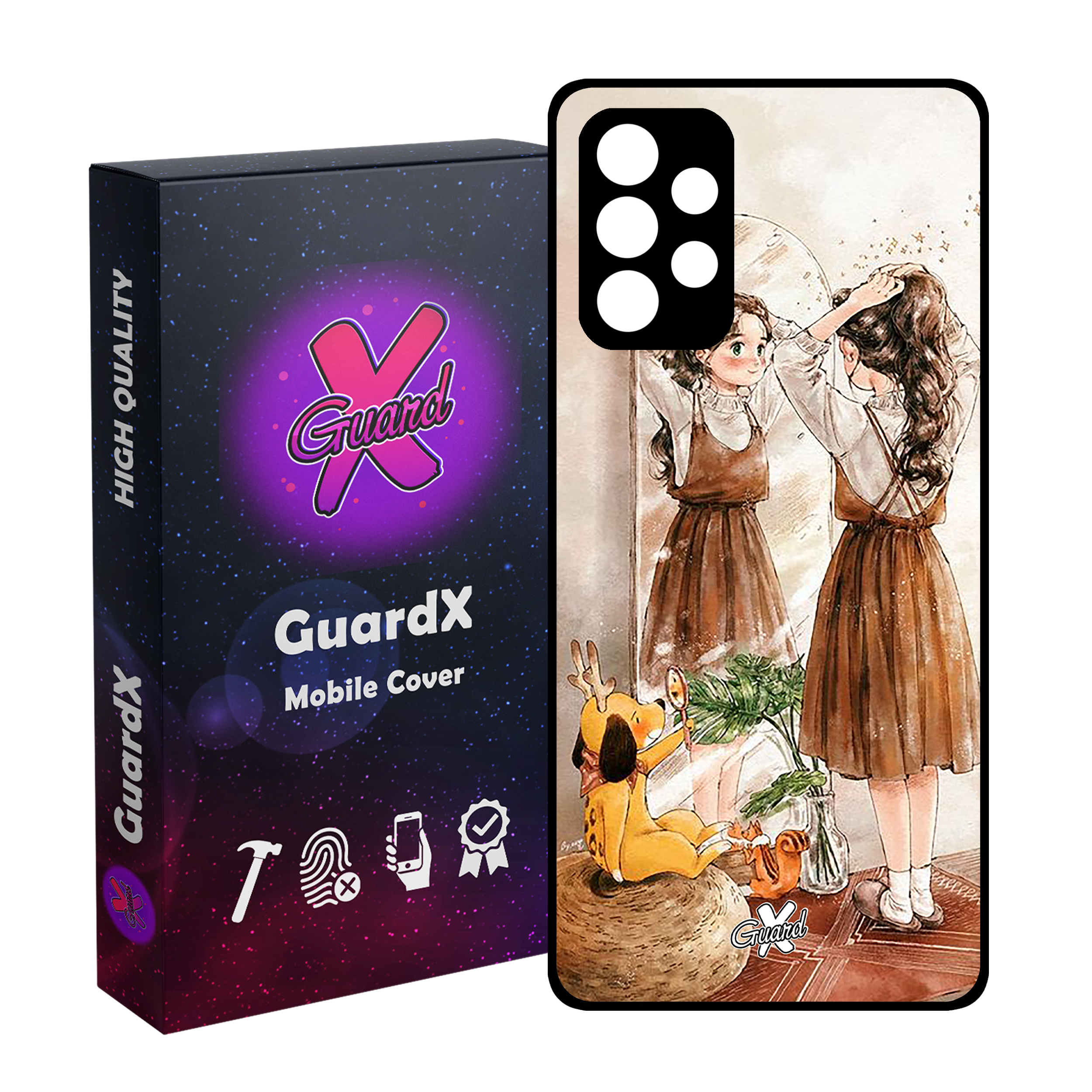 کاور گارد ایکس طرح Girl مدل Glass10306 مناسب برای گوشی موبایل سامسونگ Galaxy A72