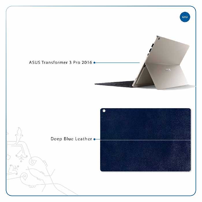 برچسب پوششی ماهوت مدل Deep-Blue-Leather مناسب برای تبلت ایسوس Transformer 3 Pro 2016