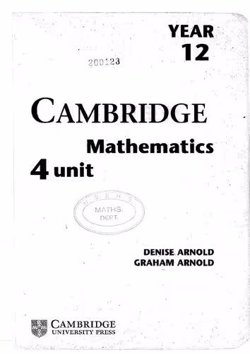 خرید و دانلود نسخه کامل کتاب Cambridge mathematics 4 unit mathematics year 12