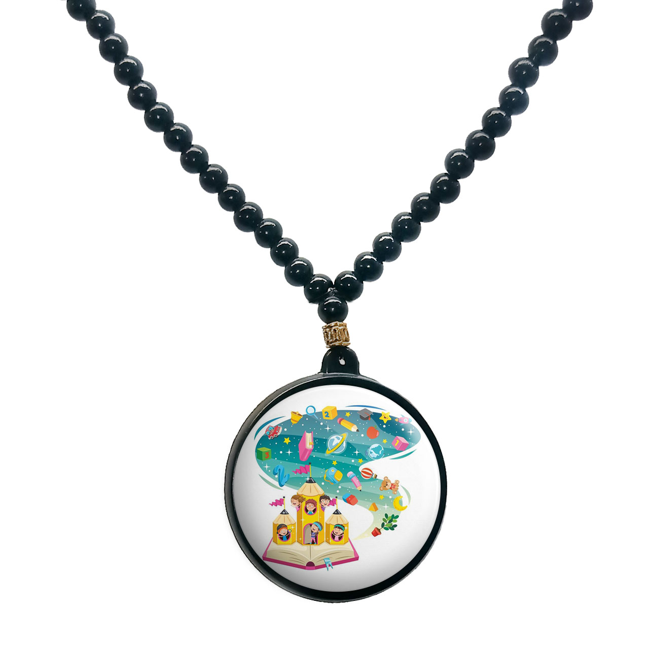 گردنبند پرمانه طرح جشن الفبا کد pmd.22599 مدل دو طرفه