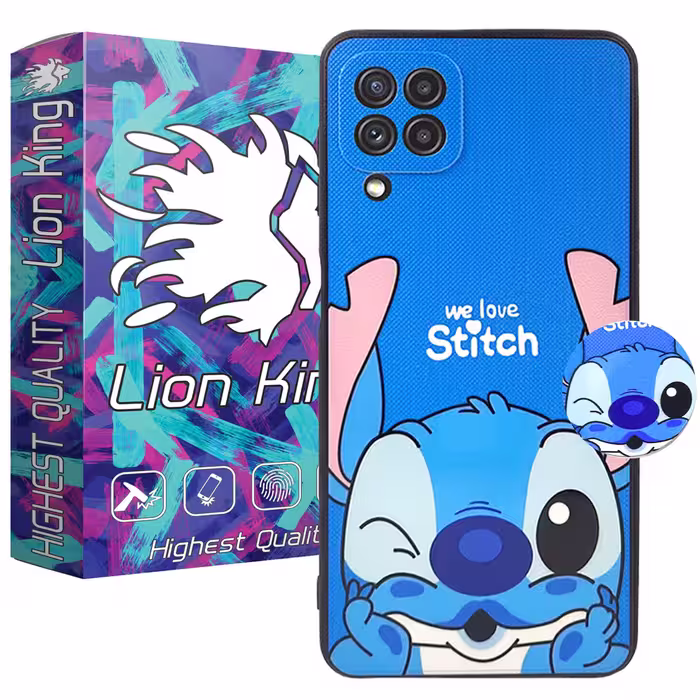 کاور لاین کینگ مدل j2stich مناسب برای گوشی موبایل سامسونگ Galaxy A22 4G به همراه پایه نگهدارنده