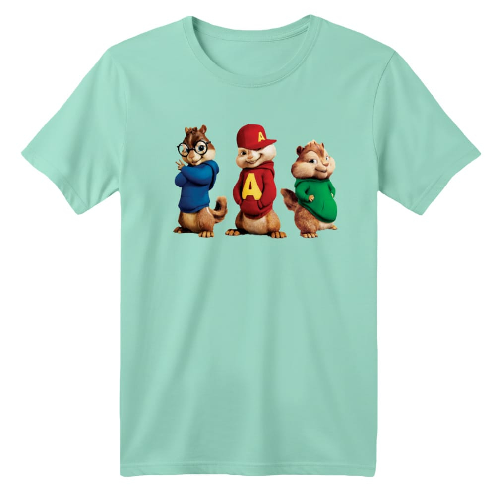 تی شرت آستین کوتاه بچگانه مدل آلوین و سنجاب ها کد 2 رنگ سبز