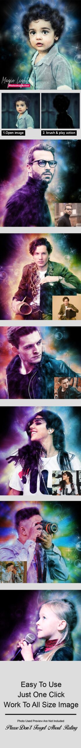 دانلود Magic Light Photoshop Action Vol 3 – اکشن نور جادویی