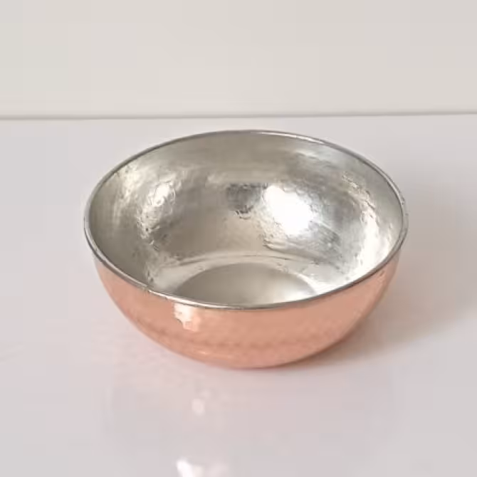 کاسه سوپ خوری مسی ته گرد نانو شده تک عددی