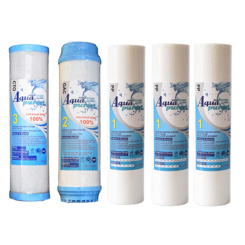 فیلتر دستگاه تصفیه کننده آب آکوا پیورست مدل RO-05 مجموعه 5 عددی